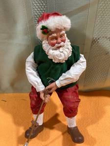 lot 6997 image: golfing Santa 9 12 Inches tall
