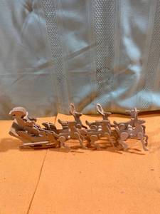 lot 7022 image: Wooden Santa and sleigh 14 inches long