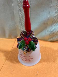 lot 7034 image: Christmas porcelain dinner bell