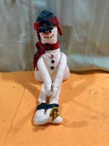 lot 7036 image: stuffed snowman fishing