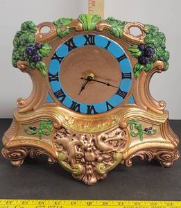 lot 1699 image: Beautiful hand painted ceramic mantel clock