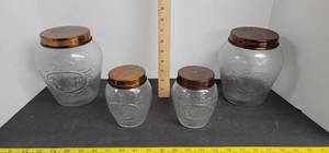 lot 1700 image: Glass Canister Set OF 4