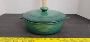 lot 1704 image: Parini round green casserole baking Pot Non-stick