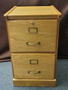 lot 1754 image: 2 Drawer wooden file cabinet 16 W x 17 D x 28 H