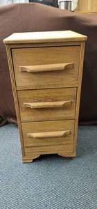 lot 1763 image: Wooden 3 drawer nightstand 16 w x 16 D x 34 12 H