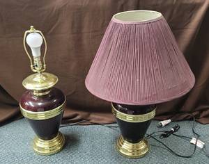 lot 1770 image: Matching violet table lamps