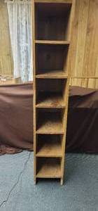 lot 1774 image: Cedar wooden bookshelf 13 W x 15 D x 69 H