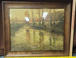 lot 1787 image: Frits Thaulow Cottages along a river