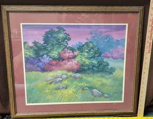 lot 1788 image: Field wflowers hanging wall art