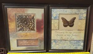 lot 1789 image: (2) Display design hand made wood glass frame