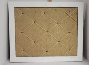 lot 1899 image: White linen fabric pin board