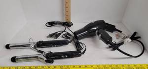 lot 1919 image: (2) Conair curling iron & revlon hair dryer
