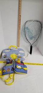 lot 1923 image: Sesame street Near shore buoyant vest & fishing net