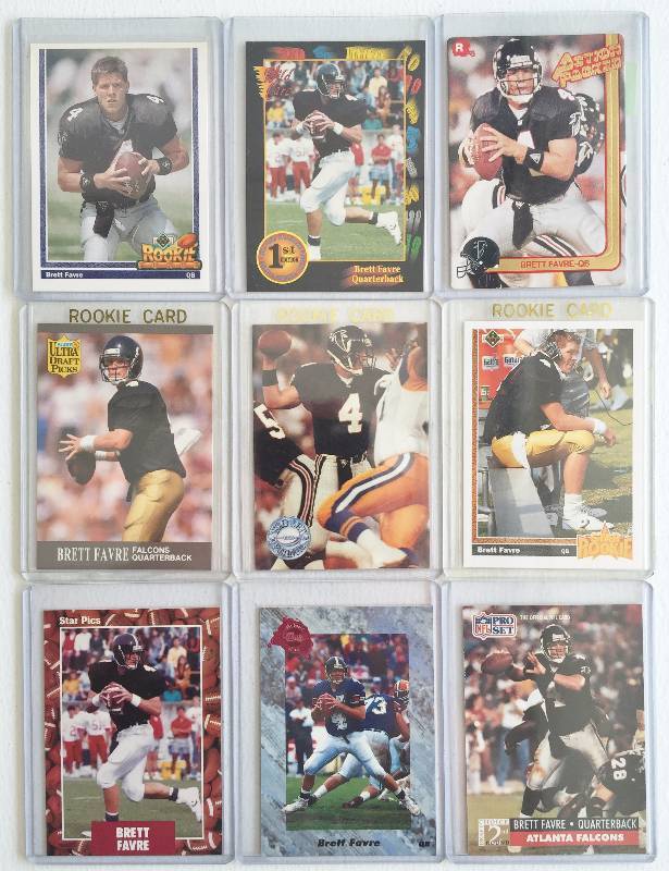 lot 1011 image: Brett Farve Rookie Lot - 9 Different Farve Rookies - Awesome Investment Lot - Book Value $125 