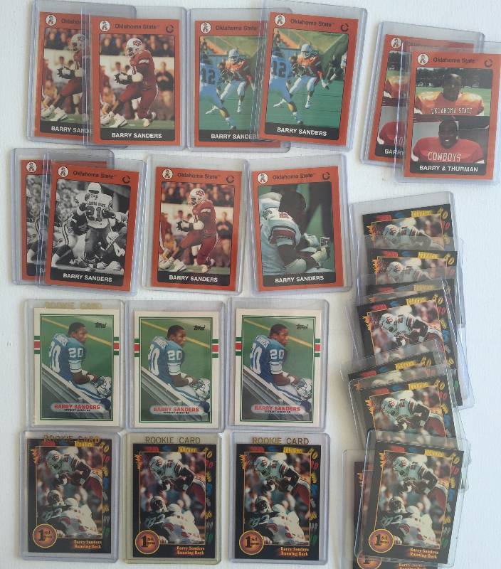 lot 1016 image: Barry Sanders Rookie Card Lot - (24) Barry Sanders Rookie Cards - Awesome Investment Lot $200  Value