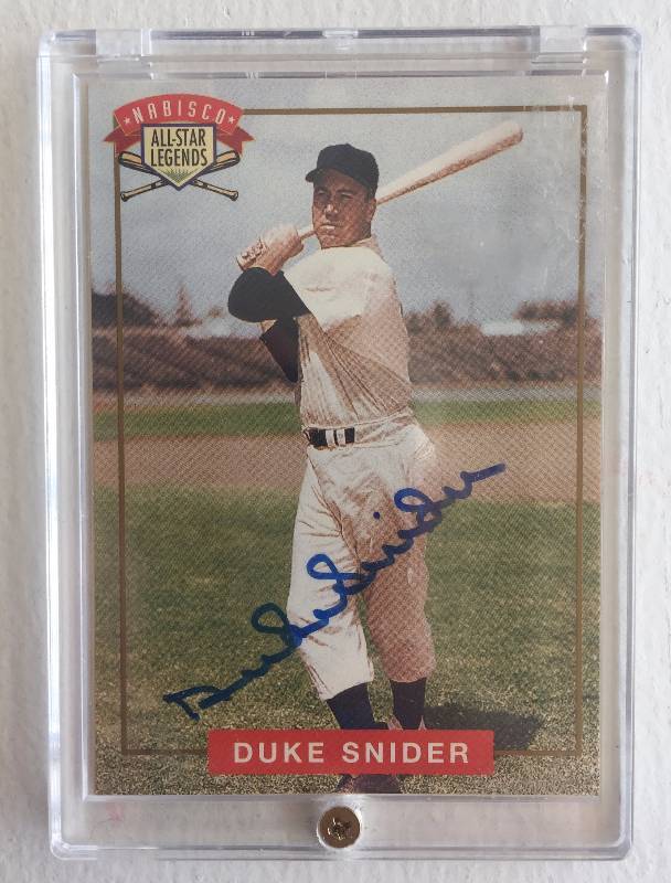 lot 1018 image: Duke Snider Authentic Certified Autographed Card w Certificate of Authenticity - Rare Legendary Hall of Famer Autograph