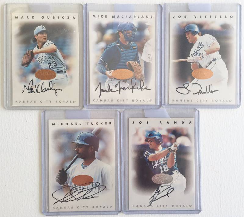 lot 1022 image: (5) Kansas City Royals Fan Favorite Authentic Autographed Cards - Certified Autographs