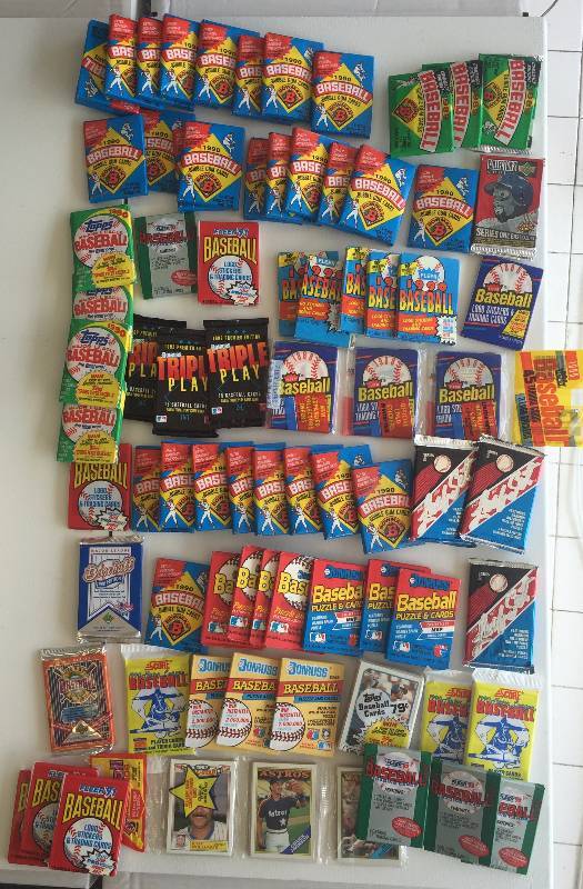 lot 1026 image: Huge Lot of (77) Unopened Baseball Card Packs - Wide Variety of Brands & Years - Awesome Deal - Find The Hidden Treasures