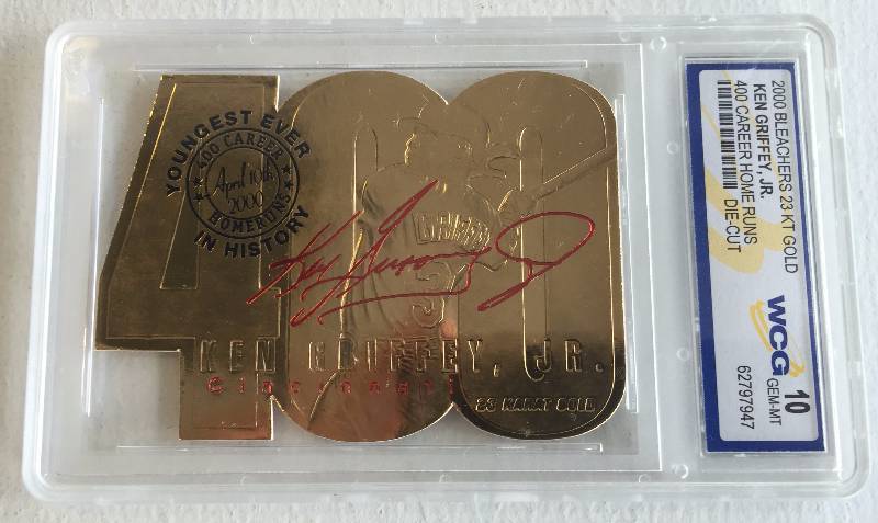 lot 1043 image: Ken Griffey Jr. Graded Gem Mint 10 Gold Card - Actual 23 Kt. Gold Card - Extremely Rare Gem Mint 10 of The Newest Hall of Famer