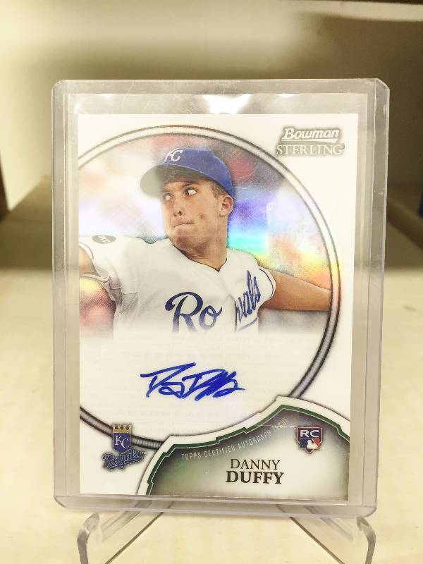 lot 1044 image: Danny Duffy Authentic Autographed Rookie Card - Certified Autograph Rookie Serial #d 24199 - Bowman Sterling Refractor