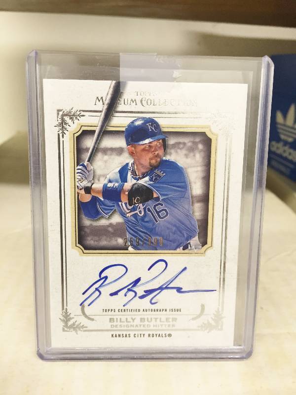 lot 1045 image: Royals Fan Favorite Billy Butler Authentic Certified Autographed 2013 Topps Museum Serial #d 259399