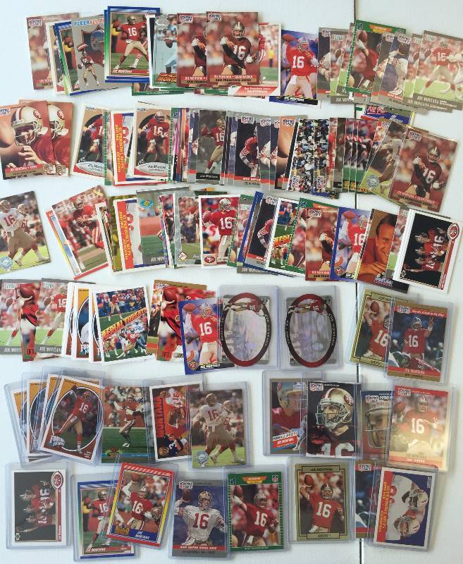 lot 1047 image: (165) Joe Montana San Franciso 49ers Card Lot - Including Premiums & Inserts - Huge Book Value Over $300