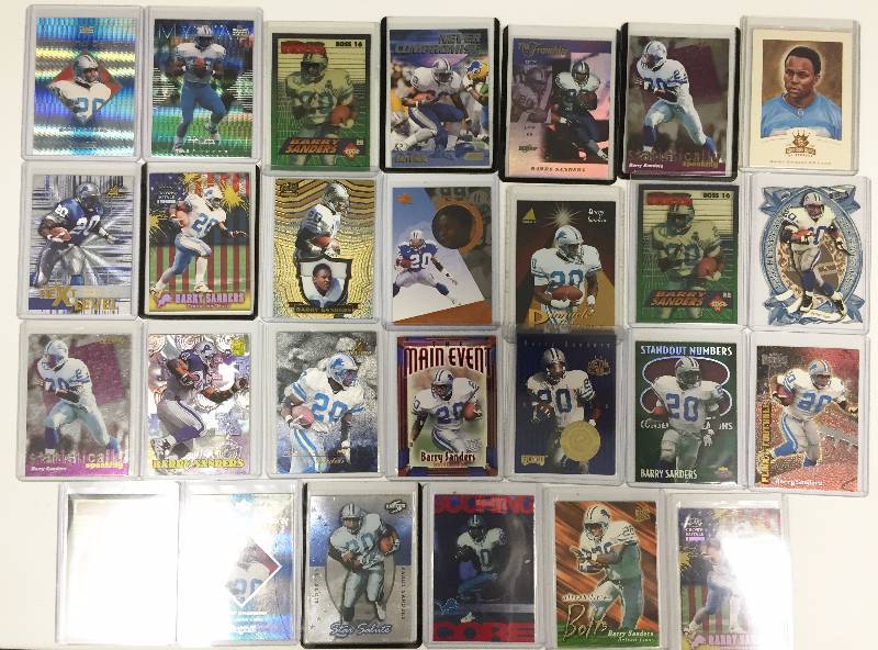 lot 1062 image: (27) Card Lot of Barry Sanders Inserts Only - Huge Book Value Over $200 - All Insert Card Lot
