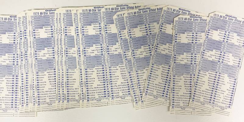 lot 1072 image: Very Rare Lot of (25) 1981 MLB All Star Ballots - Mint Condition - Unused - Rare Find of MLB History