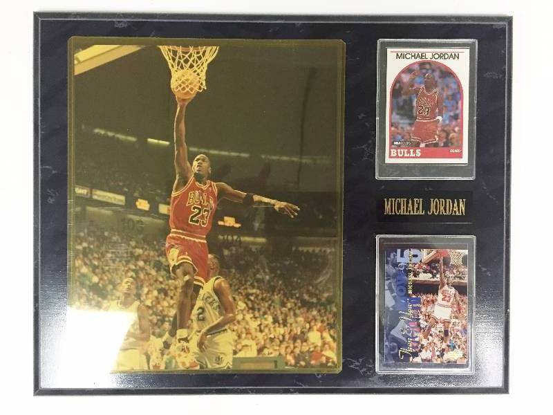 lot 1081 image: Michael Jordan Photo & Card Plaque ( 8 x 10 photo) Plaque Size 12 x 15 12