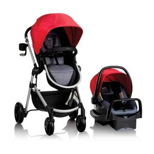 lot 3669 image: Evenflo Pivot Travel System wSafeMax Infant Car Seat Salsa
