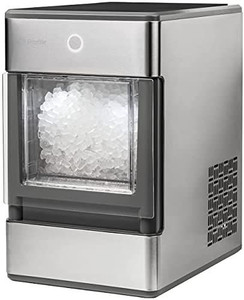 lot 3679 image: GE Profile Opal  Portable Countertop Ice Machine  Portable Ice Machine Makes Up To 24 Pounds Of Ice Per Day  Stainless steel finish