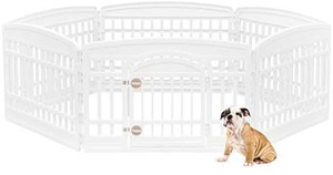 lot 3697 image: IRIS USA Dog Playpen - Pet Exercise Pen with Door - 6 Panels
