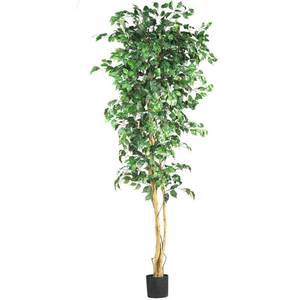 lot 3707 image: 84 Artificial Ficus Tree in Pot Black - Nearly Natural