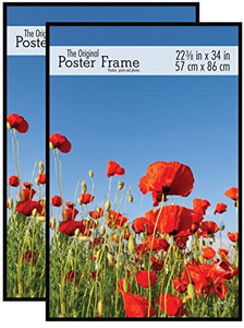lot 3721 image: MCS Original Poster Frame, 22.375 x 34 Inch, Black, Set of 2