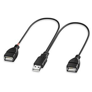 lot 3733 image: Onvian USB Splitter Cable Male to 2 Female Adapter USB A Cord 2 Port Hub for Data Charging Syncing (Only one Port for Data)