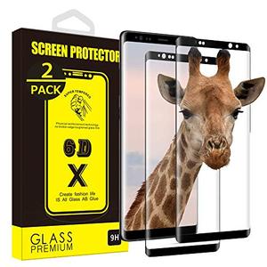 lot 3740 image: Yoyamo GT814 2-Pack Tempered Glass Screen Protector for Samsung Galaxy Note 9 Full Screen Coverage Anti-Scratch, 3D Curved, Bubble Free Black