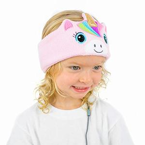 lot 3760 image: CozyPhones Over The Ear Headband Headphones - Kids Headphones Volume Limited with Thin Speakers & Super Soft Stretchy Headband - Pink Unicorn