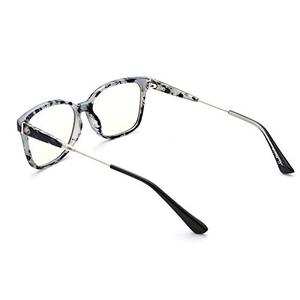 lot 3763 image: Jnadeoo Blue Light Blocking Glasses for Women, Lightweight TR90 Class Frame Clear Lenses for Eye Protection, Anti Eyestrain, Help Sleep Better Computer Gaming Glasses(Ivory White Marble Color)