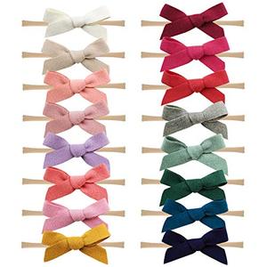lot 3776 image: 16PCS Baby Nylon Headbands Hairbands Hair Bow Elastics for Baby Girls Newborn Infant Toddlers Kids