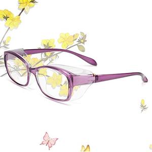 lot 3790 image: Soarea Anti Fog Safety Glasses Blue Light Blocking for Men Women, Protective Eyewear Suitable for School, Laboratory, Daily Life (Purple)