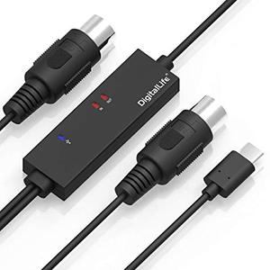 lot 3798 image: USB Type-C MIDI Cable - DigitalLife USB-C to MIDI Converter Adapter with LED Indicator (5-Pin, 1 inOut, MIDI-C01)