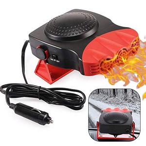 lot 3806 image: Portable Car Heater, Electronic Auto Heater Fan Fast Heating Defrost 12V 150W Car Heater, Plug Adjustable Thermostat in Cigarette Lighter, 2 in 1 HeatingCooling Function 3-Outlet Car Heater(Red)