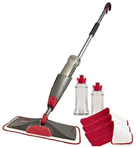 lot 5140 image: Rubbermaid Reveal Spray Microfiber Floor Mop Cleaning Kit for Laminate & Hardwood Floors, Spray Mop with Reusable Washable Pads, Commercial Mop