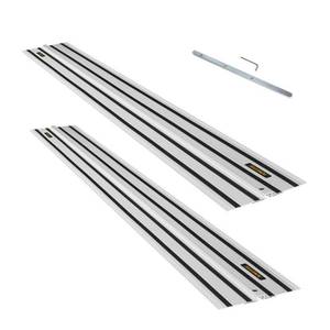 lot 5141 image: POWERTEC 55 in. Aluminum Extruded Guide Rail Joining Set Compatible with DeWalt Track Saws