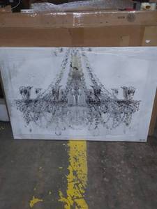 lot 5150 image: Wall26 Chandelier on Vintage Background - Canvas Art Wall Decor - 32x48 Inches, Size 32 x 48, White