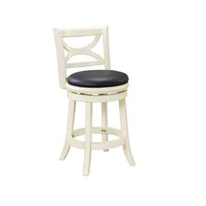 lot 5154 image: 24 Florence Swivel Barstool Hardwood Distressed White - Boraam