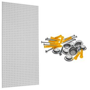 lot 5168 image: 2 Wall Ready Pegboards, Heavy-Duty High Density Fiberboard Round Hole Pegboards with Mounting Hardware