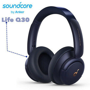 lot 5181 image: Soundcore Life Q30 Wireless Over Ear Headphones Active Noise Cancelling Headset