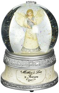 lot 5184 image: Pavilion Gift Company Elements 82329 100mm Musical Water Globe with Angel Figurine, A Mothers Love, 6-Inch , White