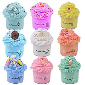 lot 5186 image: MannyBen 9 Packs Butter Slime, with Various Trinkets Butter Slime,Super Soft and Non-Sticky,for Boys and Girls(9 Packs,27OZ)